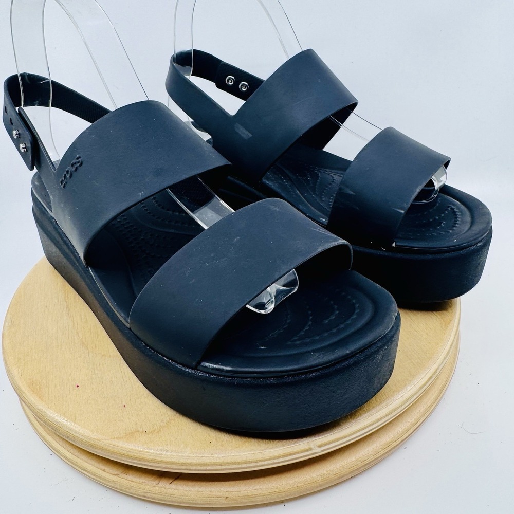 Crocs Brooklyn Platform Sandals black Women's Size 9 Comfort Casual shoes summer - Picture 3 of 8